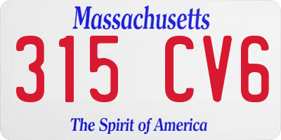 MA license plate 315CV6