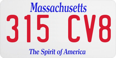 MA license plate 315CV8