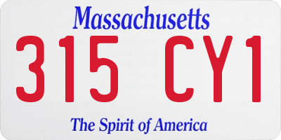 MA license plate 315CY1