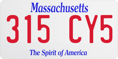 MA license plate 315CY5