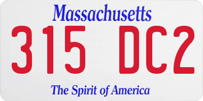 MA license plate 315DC2