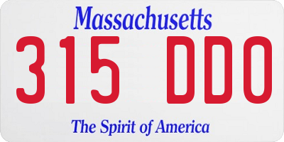 MA license plate 315DD0
