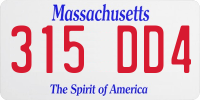 MA license plate 315DD4
