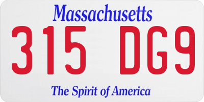 MA license plate 315DG9