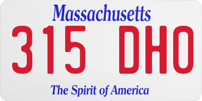 MA license plate 315DH0