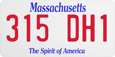 MA license plate 315DH1
