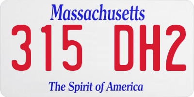 MA license plate 315DH2