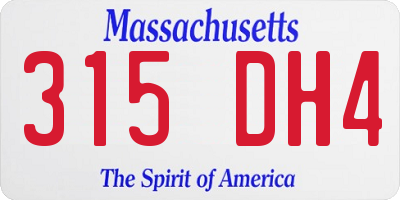 MA license plate 315DH4