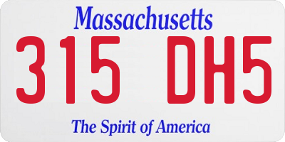 MA license plate 315DH5