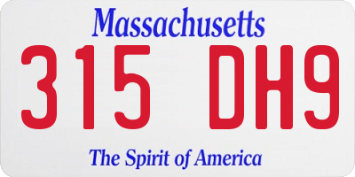 MA license plate 315DH9