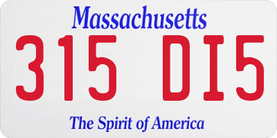 MA license plate 315DI5