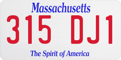 MA license plate 315DJ1