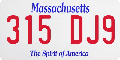 MA license plate 315DJ9