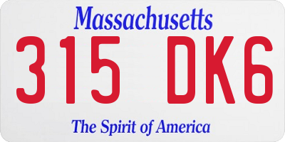 MA license plate 315DK6