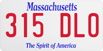 MA license plate 315DL0