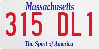 MA license plate 315DL1