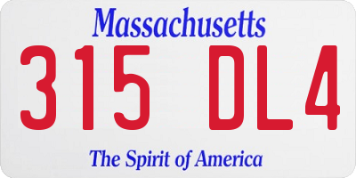 MA license plate 315DL4