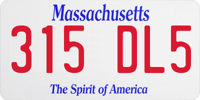 MA license plate 315DL5