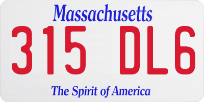 MA license plate 315DL6