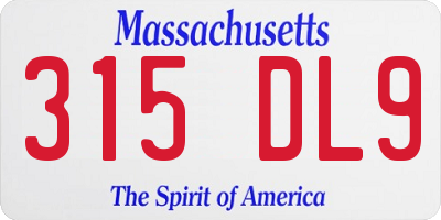 MA license plate 315DL9