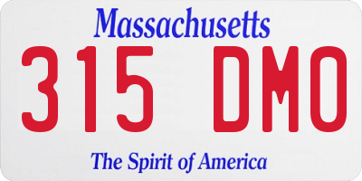 MA license plate 315DM0