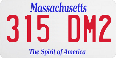 MA license plate 315DM2