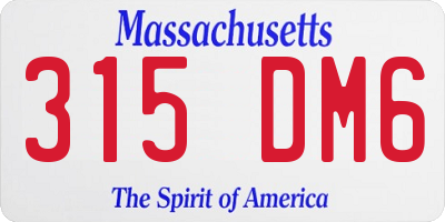 MA license plate 315DM6