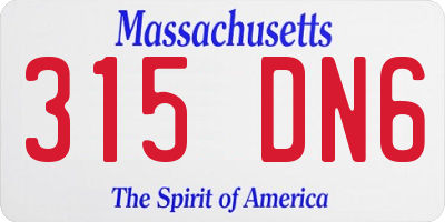 MA license plate 315DN6