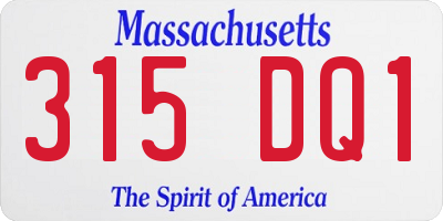 MA license plate 315DQ1
