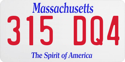MA license plate 315DQ4