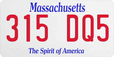 MA license plate 315DQ5