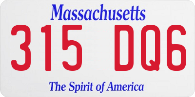 MA license plate 315DQ6