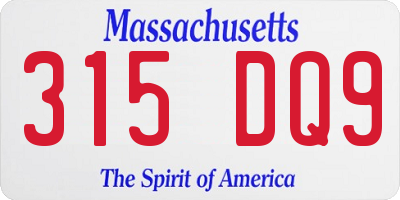 MA license plate 315DQ9