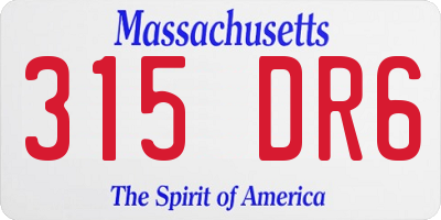 MA license plate 315DR6