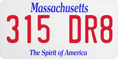MA license plate 315DR8