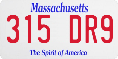 MA license plate 315DR9