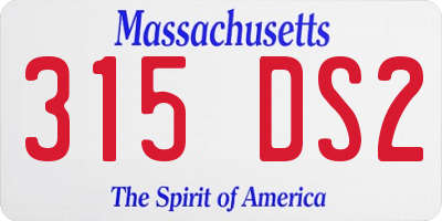 MA license plate 315DS2