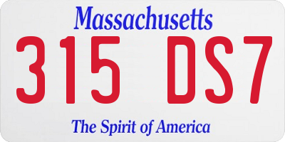 MA license plate 315DS7