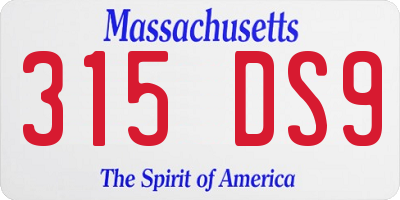 MA license plate 315DS9