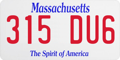 MA license plate 315DU6