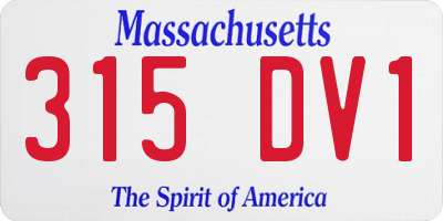 MA license plate 315DV1