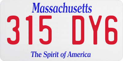 MA license plate 315DY6