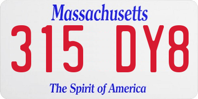 MA license plate 315DY8