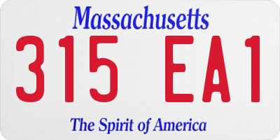 MA license plate 315EA1
