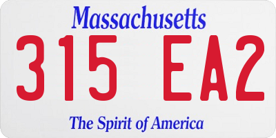 MA license plate 315EA2