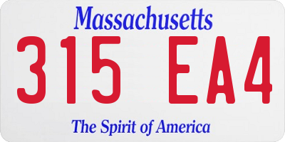 MA license plate 315EA4