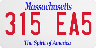 MA license plate 315EA5