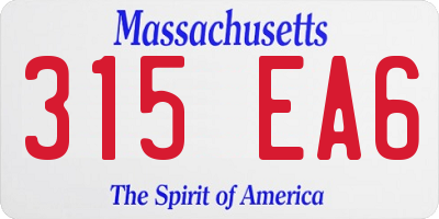 MA license plate 315EA6