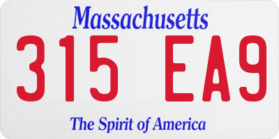 MA license plate 315EA9