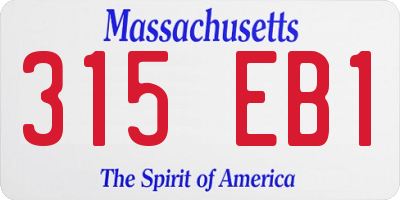 MA license plate 315EB1